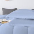thumbnail image 4 of 5 Piece Luxurious Straight Line Pattern Comforter All Season 800 Threads Count Twin/Twin XL Size - Ultra Soft 550 GSM 100% Egyptian Cotton (Solid Light Blue Colour ), 4 of 6