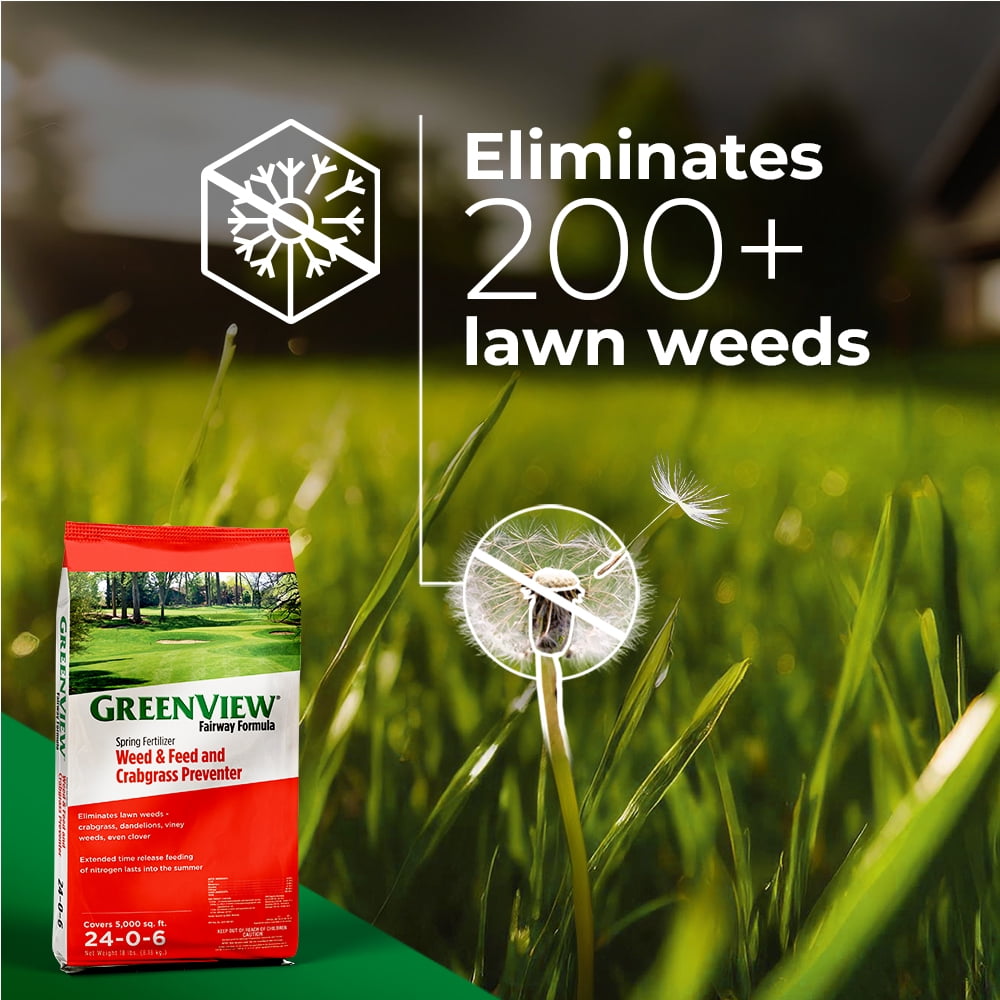 GreenView Fairway Formula Spring Fertilizer Weed & Feed + Crabgrass Preventer - 18 lbs Covers 5,000 Sq. ft