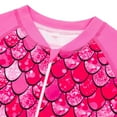 thumbnail image 4 of GYRATEDREAM Toddler Baby Girl One Piece Swimsuit Kids Mermaid Zipper Long Sleeve Swimwear Girls UPF Sun Proction Rash Guard Bathing Suit for 4-12 Years, 4 of 8