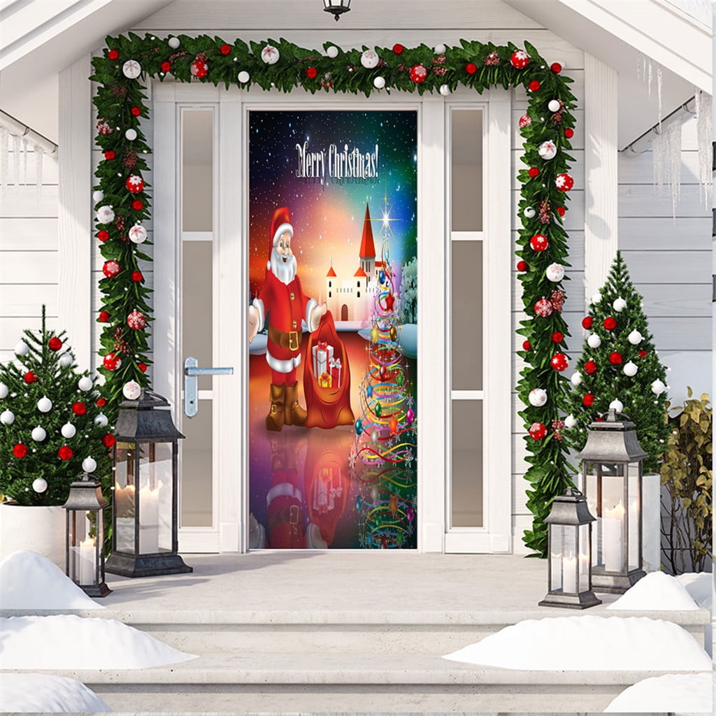 Tailored 3D Christmas Living Room Door Wall Decoration Mural Christmas