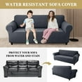 thumbnail image 4 of Sanmadrola Couch Cover Water Resistant Stretch Sofa Slipcover Jacquard Furniture Protector for Kids Pets Dog Cat, Dark Gray, Chair, 4 of 10