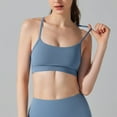 thumbnail image 2 of AKOEE Spandex Sport Bra Women Padded Racerback Low Impact Spaghetti Thin Strap Workout Yoga Comfort Bra (XL, Blue), 2 of 5