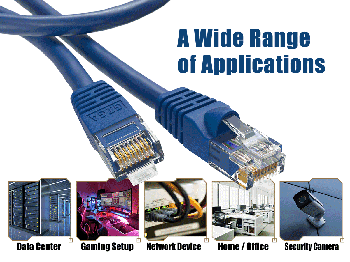 Cable Leader 50ft Cat6 UTP Ethernet Network Patch Cable Snagless 24AWG Bare Copper, Blue