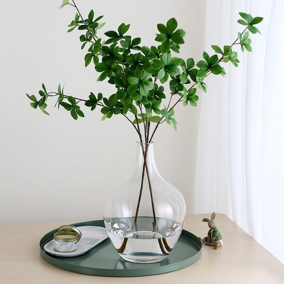 15" Tall, Large Glass Vase for Floor Decor, Big Tall Floor Vase for Pampas Grass Plants Flowers, Modern Decorative Living Room Bedroom Hallway