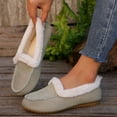 thumbnail image 2 of Womens Winter Snow Boots 2025 Comfy Warm Fuzzy Slip on Penny Loafers Walking Boat Shoes Casual Flats Ankle Booties, 2 of 7