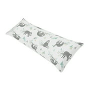 Aqua and Grey Sloth Collection Sloth Body Pillowcase by Sweet Jojo Designs