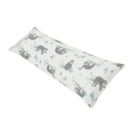 Aqua and Grey Sloth Collection Sloth Body Pillowcase by Sweet Jojo Designs