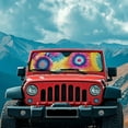 thumbnail image 2 of Uorisanigo Windshield Sun Shade Compatible with Jeep Wrangler JK JL, Foldable Windshield Cover Colorful Tie Dye Print Car Sun Visor Blocks Sunlight Heat UV Rays Keep Vehicle Cool, 2 of 7