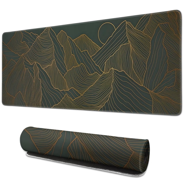 "Transform Your Workstation: Large, Waterproof Desk Mat with Non-Slip Rubber Base. Durable Seamed Edges. Perfect as Keyboard and Computer Mat, XL Black Mousepad - 31.5x11.8 inch."