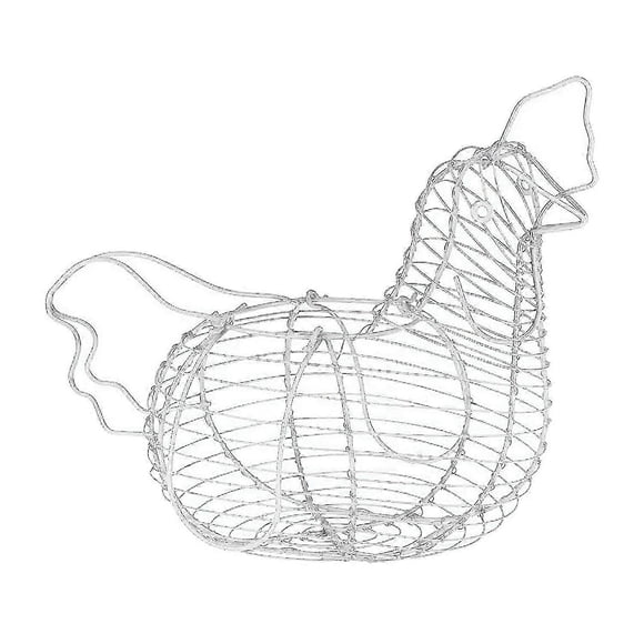 26-27 Metal Egg Cabinet Cupboard Holder Egg Storage Basket Home Kitchen Rack White