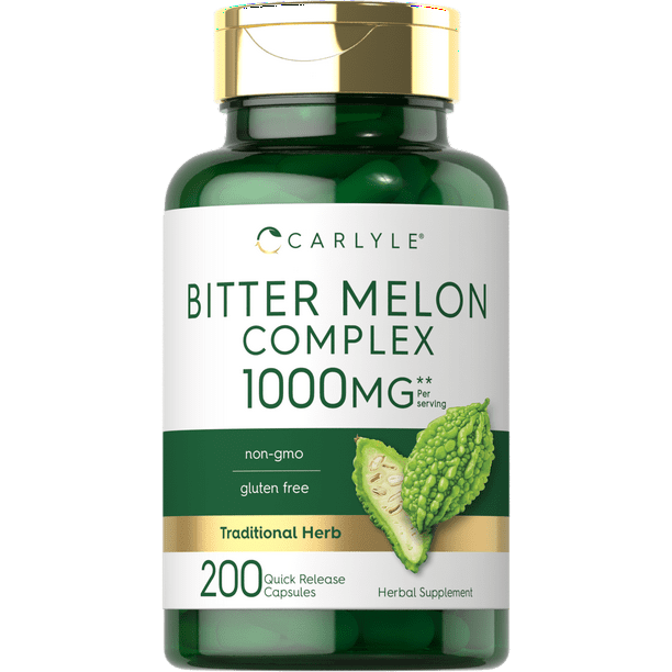 Bitter Melon Capsules 200 Count NonGMO & Gluten Free Extract Complex Supplement By
