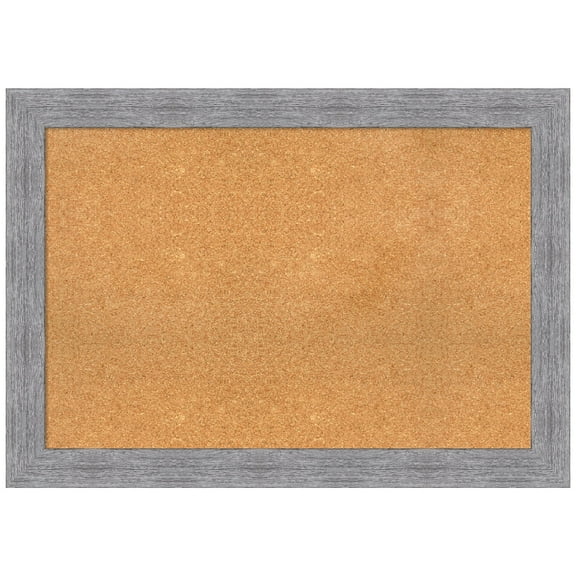 Amanti Art Natural Cork Board Framed Bark Rustic Grey Bulletin Board 41 in. x 29 in.
