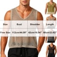 thumbnail image 3 of Mens See Through Hollow Out Sleeveless Shirt Crochet Mesh Fishnet Tank Top for Men V Neck Fishnet Fitted Muscle Shirt Clubwear Khaki, 3 of 5