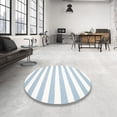 thumbnail image 4 of Ahgly Company Machine Washable Indoor Round Contemporary Jeans Blue Area Rugs, 4' Round, 4 of 7
