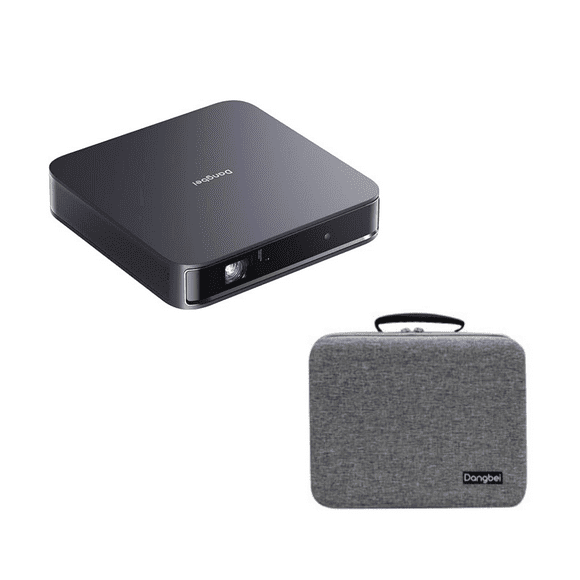 Dangbei Atom Laser Portable Projector, Google TV, 1200 ISO Lumens 180", 1080p, HDR10 & Google Assistant Voice Control and Carry Case