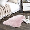 thumbnail image 2 of Soft Fluffy Plush Faux Fox Fur Shag Rug, Home Decor 2 x 3 Feet, Pink White, 1 Pack, 2 of 5
