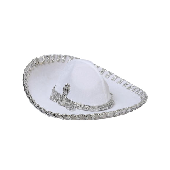 Kids Mexican Charro Hat Velvet White/Silver 600320