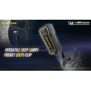 Nitecore T4K CREE XP-L2 V6 LEDs Ultra Bright EDC Flashlight, White, 4000 Lumens, Black, 6952506406524