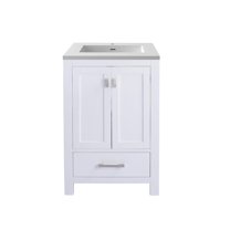 Laviva Wilson 24 - White Cabinet Matte White VIVA Stone Solid Surface Countertop