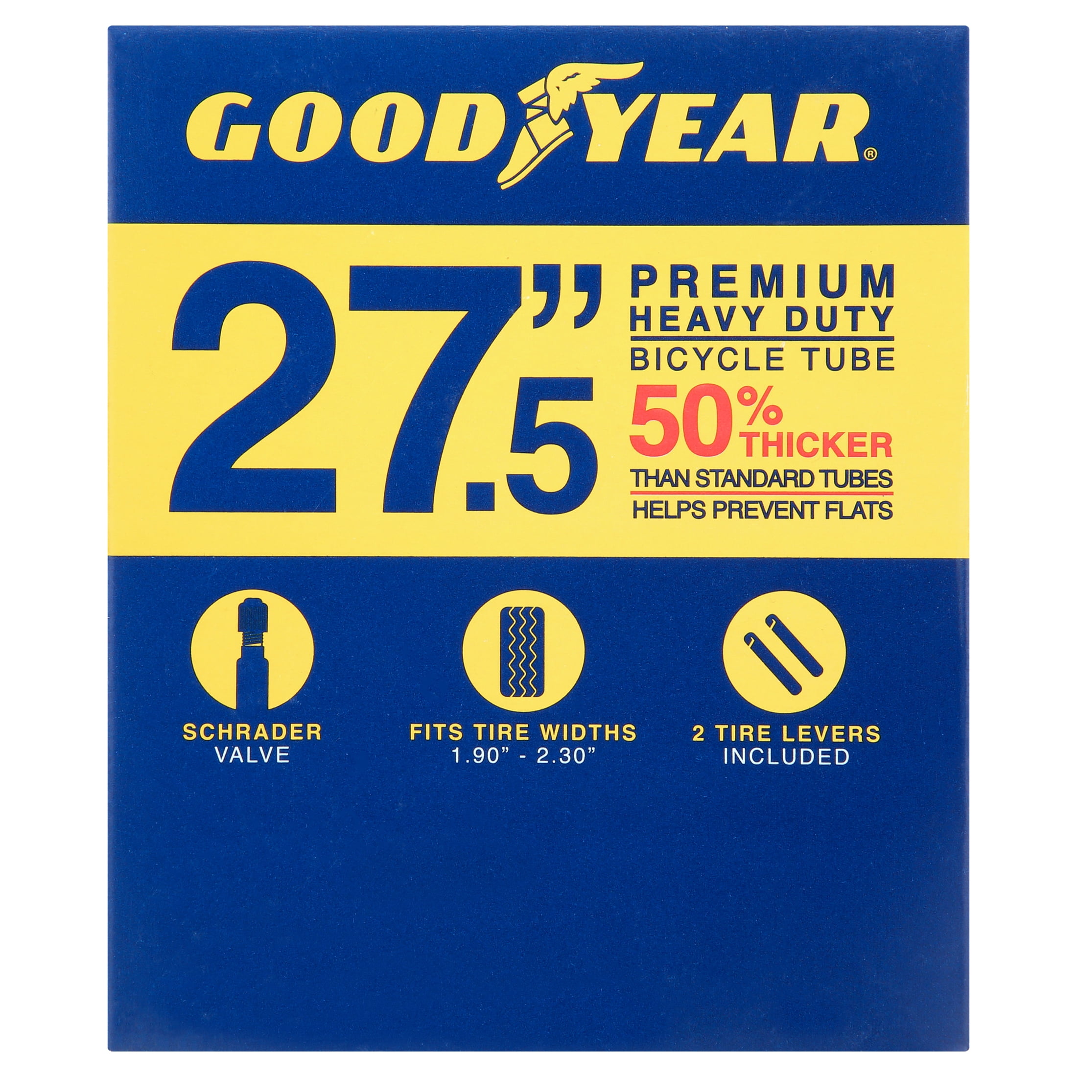 Goodyear 27.5" x 1.9"-2.3" Heavy Duty Bike Tube, Black