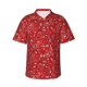 thumbnail image 1 of Balery Red Paisley Floral Camisas hawaianas de manga corta para hombre, camisas playeras de corte holgado, camisas de vacaciones con botones,X-Large, 1 of 7