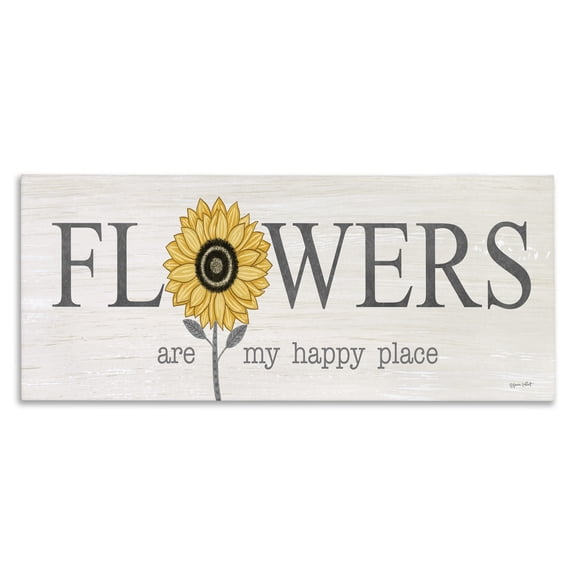Stupell Industries French Country Flowers My Happy Place Sunflower Canvas Art, 30 x 13, by Annie LaPoint