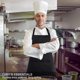 thumbnail image 5 of Paquete de 2 delantales con babero con 2 bolsillos Delantal de cocina de chef, 5 of 5