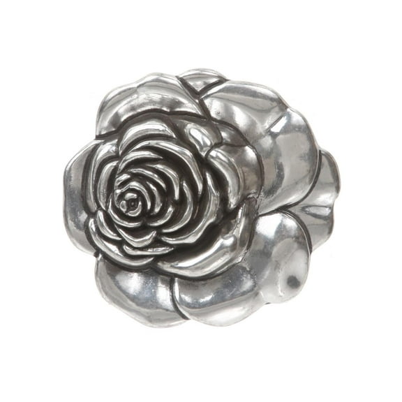 Rose Flower 3D Silver Belt Buckle