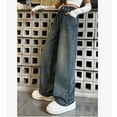 thumbnail image 5 of Kids Girls Personality Fashion Pants Elastic High Waist Wide Leg Jeans Denim Tears for Kids Girls 5-6 Years, 5 of 8