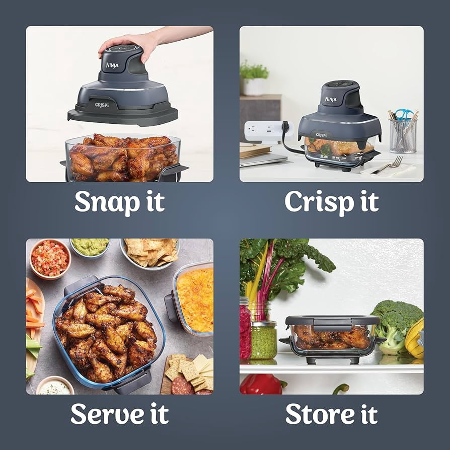 Ninja, Air Fryer, FN101GY, 4-Qt & 6-Cup Glass Containers - Walmart.com