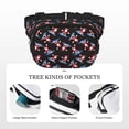 thumbnail image 5 of Fuzoiu Surfing Santa Print Unisex Square Double Layer Waist Bag,Crossbody Fanny Pack Travel Workout Accessory, 5 of 9