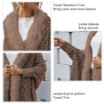 thumbnail image 4 of Capa cálida con borlas, suéteres con borlas, abrigo, suéteres con borlas de leopardo, abrigo, capa de leopardo, materiales ecológicos, 4 of 5