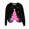 thumbnail image 5 of Towmus Women Christmas Sweatshirts Casual Long Sleeve Crewneck Lightweight Pullover Tops Xmas Tree Graphic Sweatshirt, 5 of 6