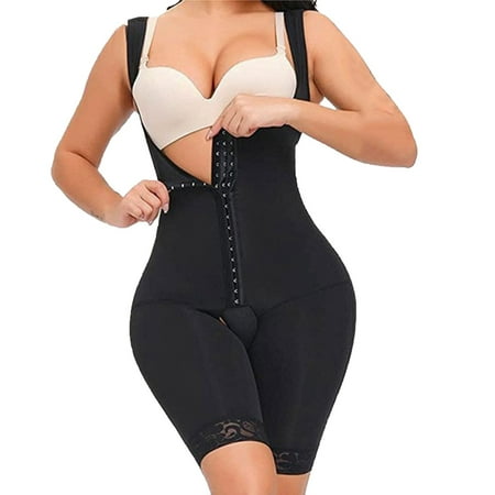 

Fsqjgq Top Fitted Bodysuit for Women Body Shaper Waist Trainer Shapewear Belly Shapers Fajas Plus Size Fajas Colombianas Shaper Compression Garment for Women Nylon Spandex Black Xxxl