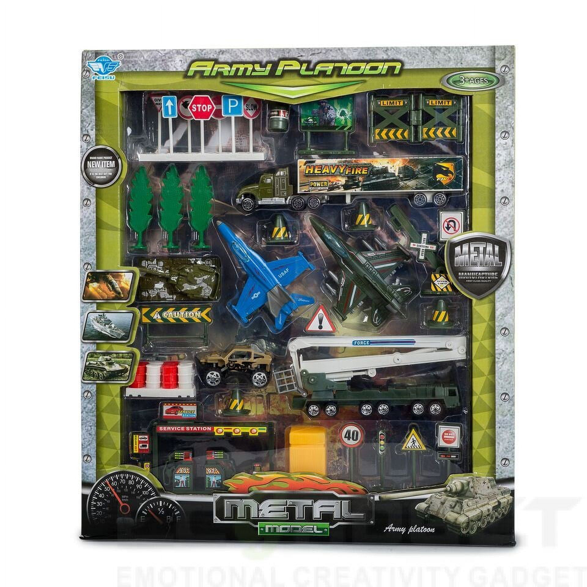 Big-Daddy Die-Cast Metal Army Platoon Toy Truck Set Imaginary War Scene Set  Up In Minutes With Over 43 Pieces Of Cool And Fun Accessories To Conquer ...