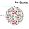 thumbnail image 2 of Picia Flamingo Flower Printed Leather Coasters for Drinks, 4" Drink Coasters Set of 4 for Tabletop Protection, Handmade Luxurious Home Décor and Housewarming Gift -Round Shape, 2 of 6
