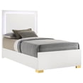 thumbnail image 3 of Marceline Wood Twin LED Panel Bed White, 3 of 6