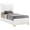 White Engineered Wood Contemporary2, variant on LHKJ Twin Panel Bed with LED Lights, White