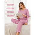 thumbnail image 5 of ANLIQI Women's Pajama Sets 100% cotton Long Sleeve Shirt and Pants Sleepwear Nightwear Soft Pjs Lounge Sets(Dusty Rose, XX-Large), 5 of 8