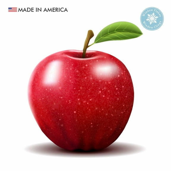 Large Apple Window Cling Decal Stickers for Home Decor Thanksgiviing, Fall, Autumn, Starting School, Teacher Decorations. Made in America.