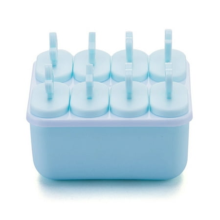 

3pcs 8 Holes DIY PP Ice Cream Mold Popsicle Tray Cube Tools Frozen Lolly Sorbet Maker Holder blue