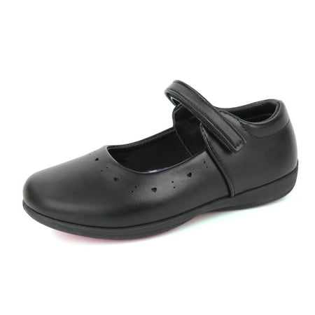 

JABASIC Girls School Dress Shoes Kids Uniform Mary Jane Flats (10 Black)