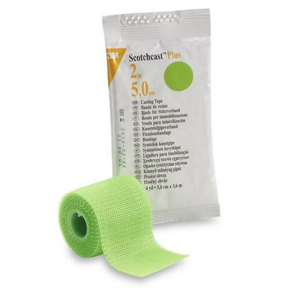 Scotchcast Plus Cast Tape 2 Inch X 12 Foot Fiberglass Bright Green, 82002V - BOX OF 10