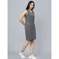 thumbnail image 3 of V Neck Sleeveless Knee length Knits Dress in charcoal colour, 3 of 4