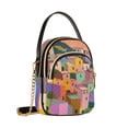 thumbnail image 7 of FORMRS Crossbody Bag for Women Quilted Travel Shoulder Cell Phone Purse with Chain Strap Handbag, Purple Cityscape Painting, 7 of 7