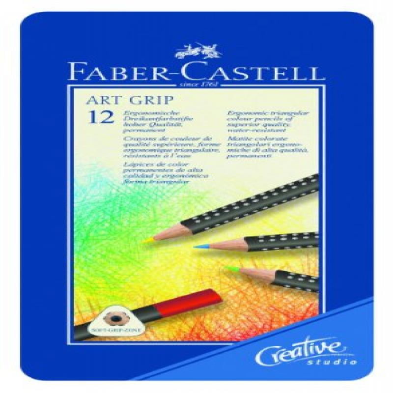 FaberCastell Art GRIP Color Pencils, Tin of 12