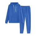 thumbnail image 2 of QATAINLAV Jogger Sets for Women 2 Piece Long Sleeve Sweatsuits Casual Loose Hooded Pullover and Drawstring Sweat Pants Fall Going Out Outfits, Blue, L, Mothers Birthday Gifts, 2 of 8