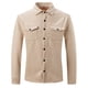 thumbnail image 3 of Blusa y camisa de manga larga con cuello vuelto para hombre, de gamuza, con solapa, botones y bolsillo, informal, de manga larga, sin capucha, para hombre, 3 of 8
