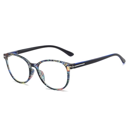 Fashion Elegant Vintage Portable Eyeglasses Anti-Blue Light Ultra Light Frame Reading Glasses BLUE STRENGTH 350