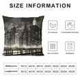 thumbnail image 5 of JEUXUS  New York Throw Pillow Cushion Cover, Manhattan Skyline at Night East River Panoramic Famous City Urban Life in USA, Decorative Square Accent Pillow Case,Sepia Black, 5 of 5
